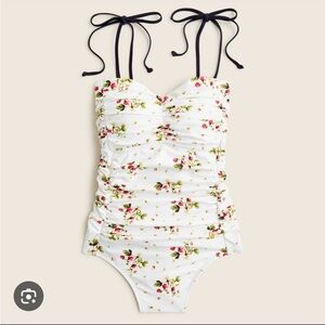 J Crew ruched tie-shoulder one piece swimsuit